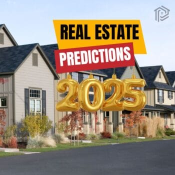 A clean and modern thumbnail featuring a house icon, bold text reading '2025 Housing Trends,' and a backdrop of a cityscape
