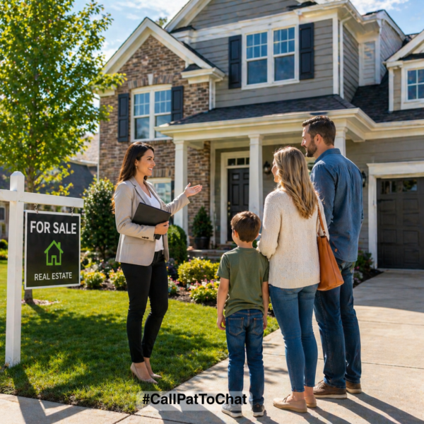 Real estate agent helping a family view a home in Smyrna TN