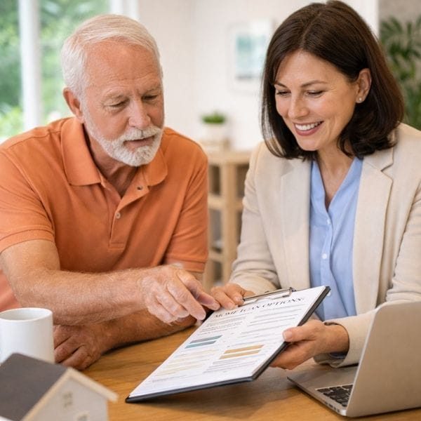 Home buyer over 62 reviewing Lifestyle Home Loan options